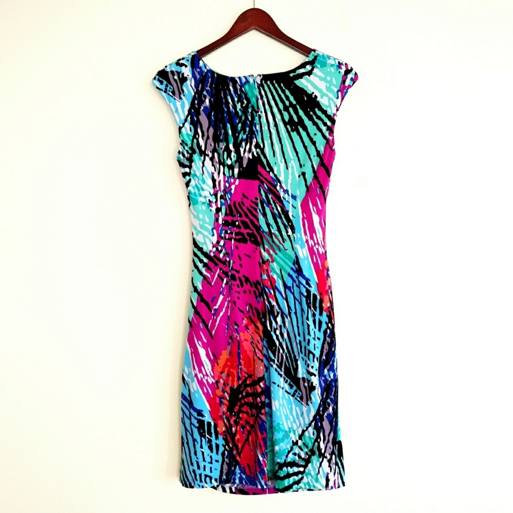 Ellen Tracy Multicolor Abstract Print Dress - Picture 2 of 9